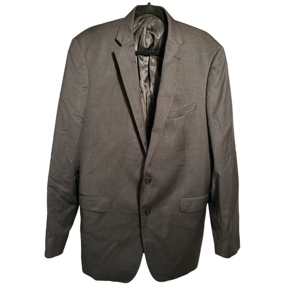 Calvin Klein men's 2 button Gray wool sport coat jacket blazer Sz 46 R - Picture 1 of 5
